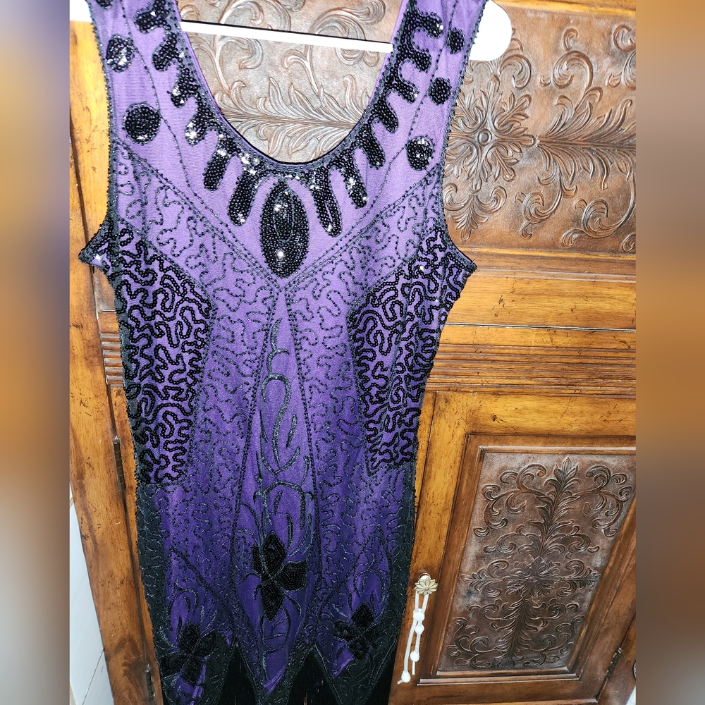 Sequin beaded flapper dress